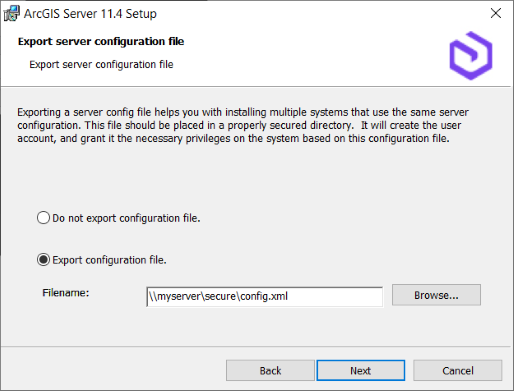 Export a server configuration file.